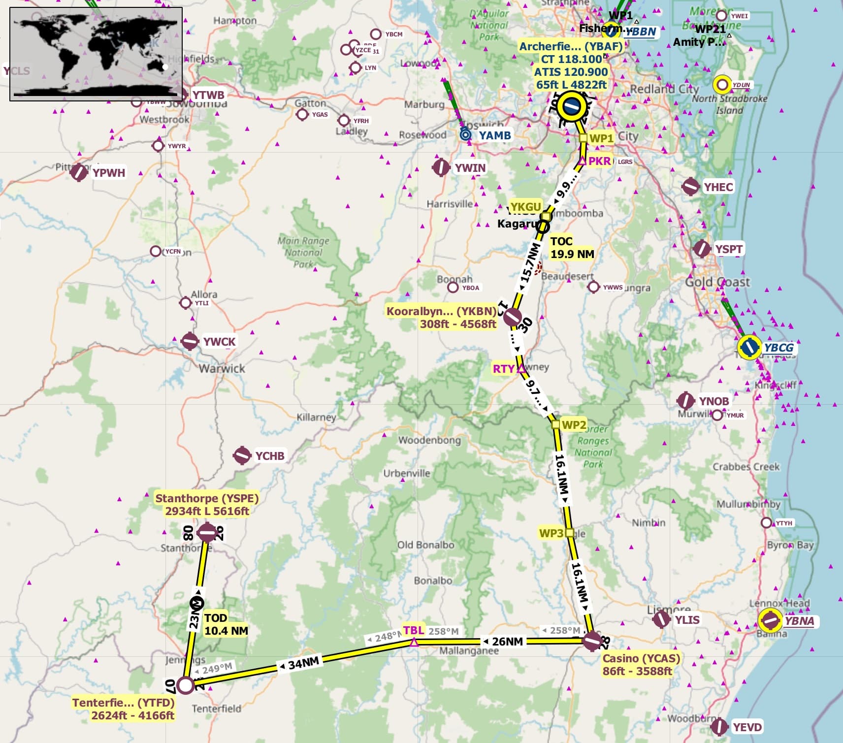 Aussie Group Flights Team: VATSIM VFR - Archerfield to Stanthorpe ...