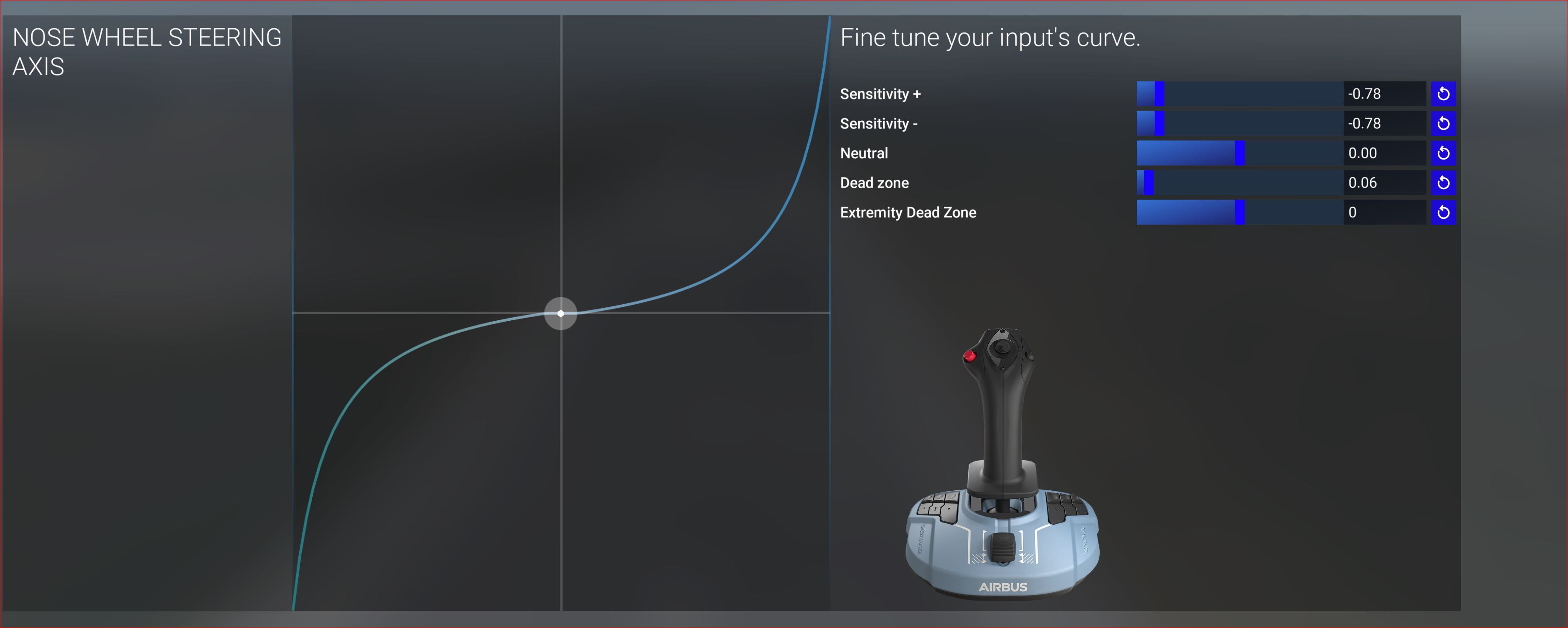 TCA Airbus Pack / T Flight Rudder Pedals Sensitivity Settings (MSFS