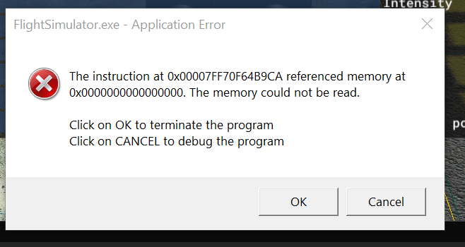 CTD after a few mins - Crashes (CTDs) - Microsoft Flight Simulator Forums