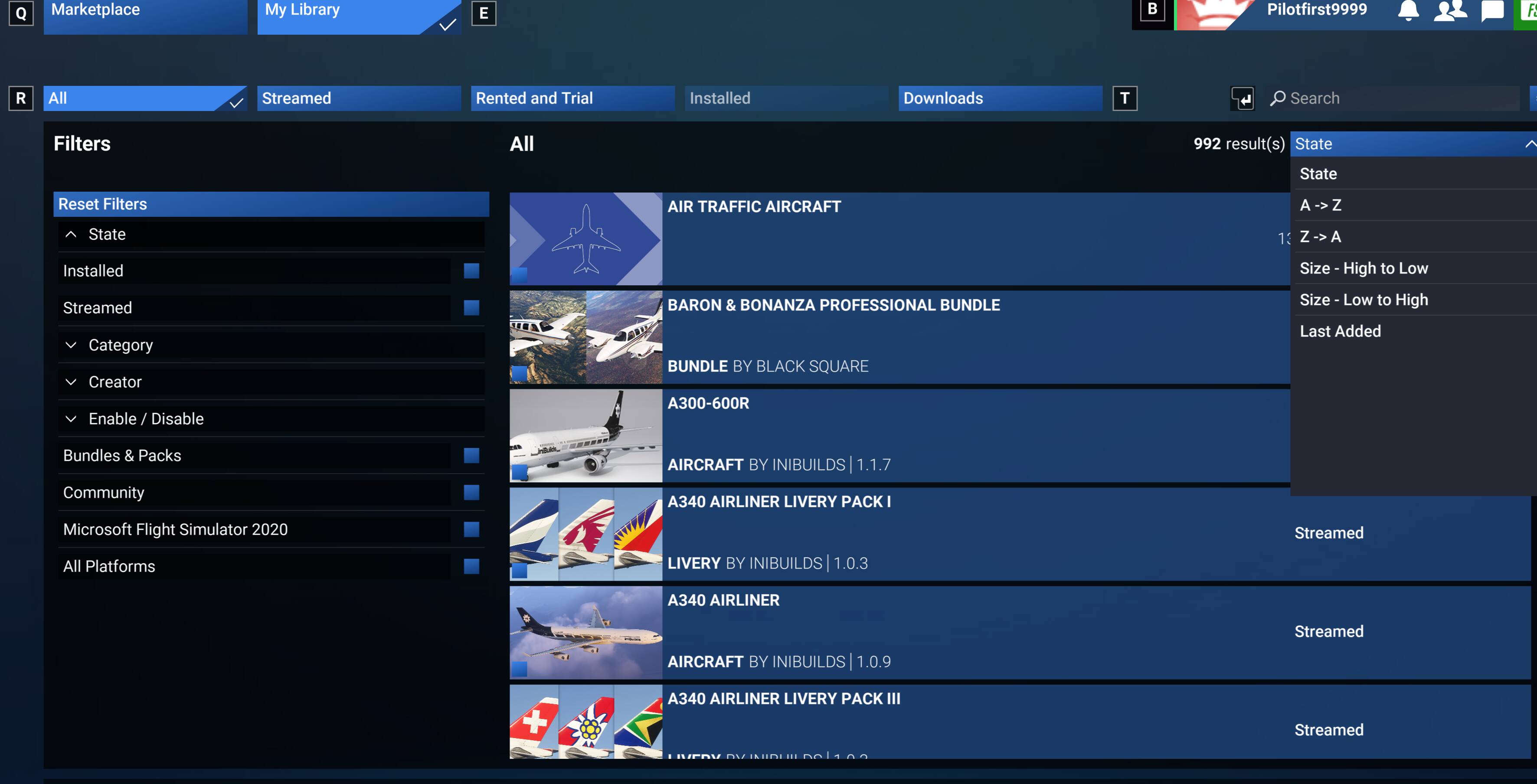 Flight Simulator Script Is There A Way to View All My Owned Aircraft? - User Interface ...