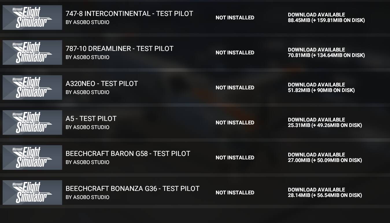 Amyone know what all the TEST PILOT files are in the Content Manager ...