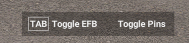 tab toggle efb toggle pins