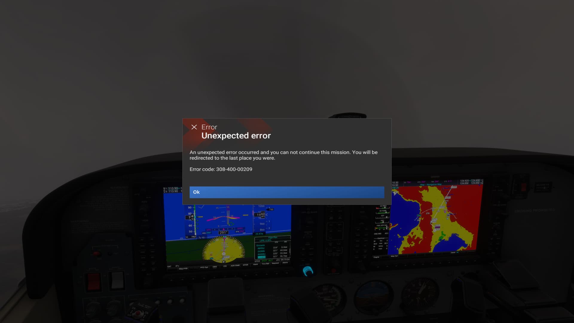 Flight Status Query Error Mission - Unexpected error occurred - Error Code: 309-400-00201 ...