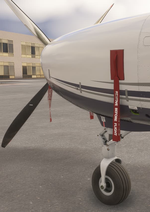 Cessna 208 - Engine cowling ribbons duplicated, one doesn't animate ...