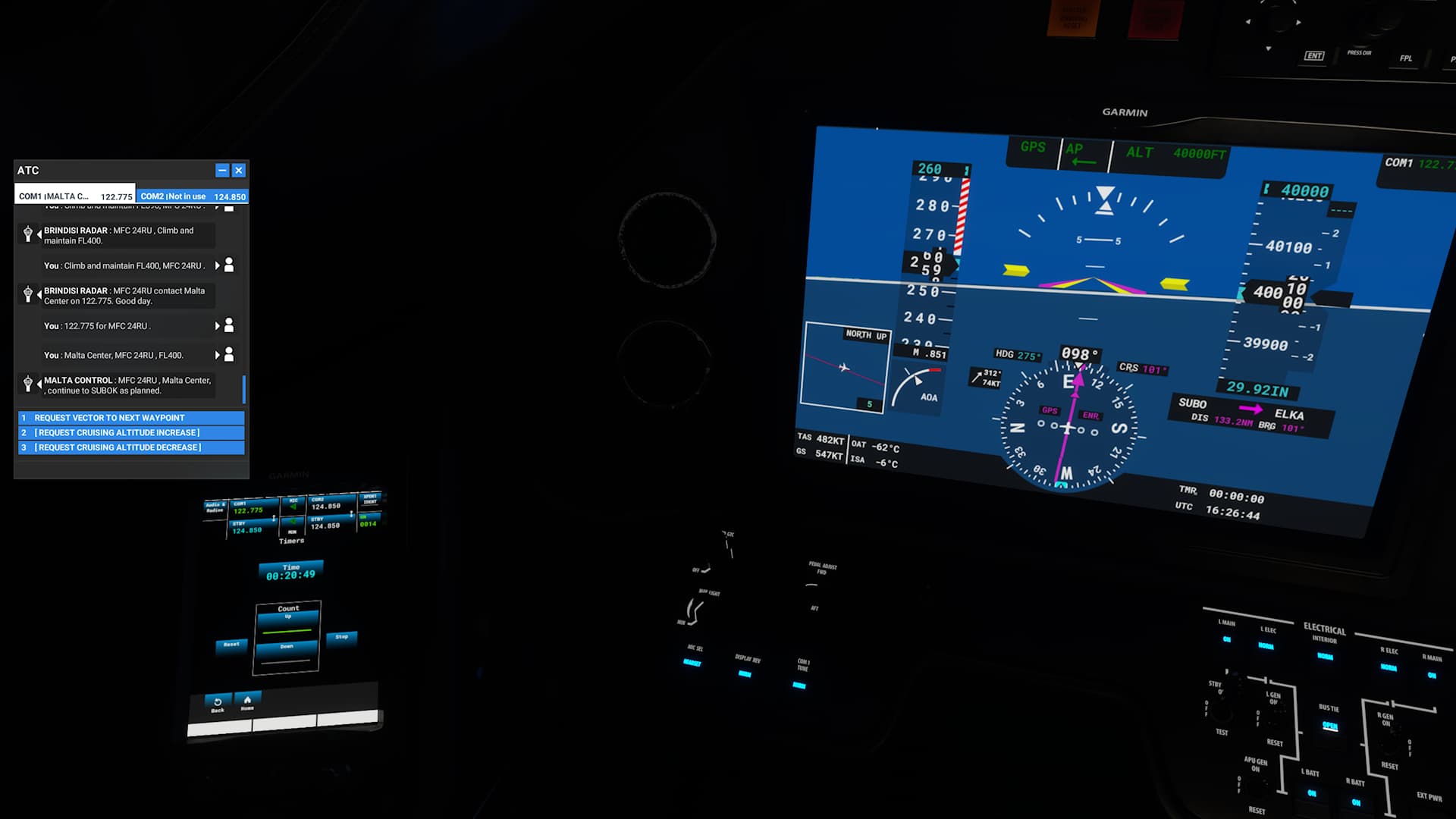 Flight Console. Time Cessna Citation Longitude timer on Primary Flight Displays issue ...