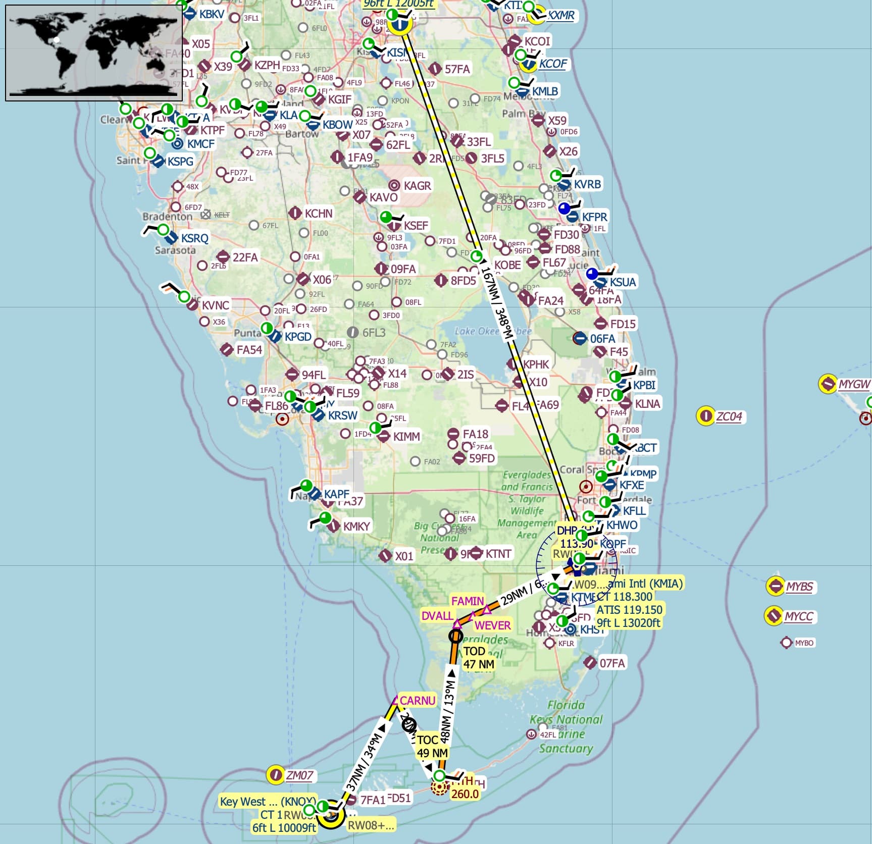 Aussie Group Flights Team: Airliners ATR: Key West to Miami Intl ...