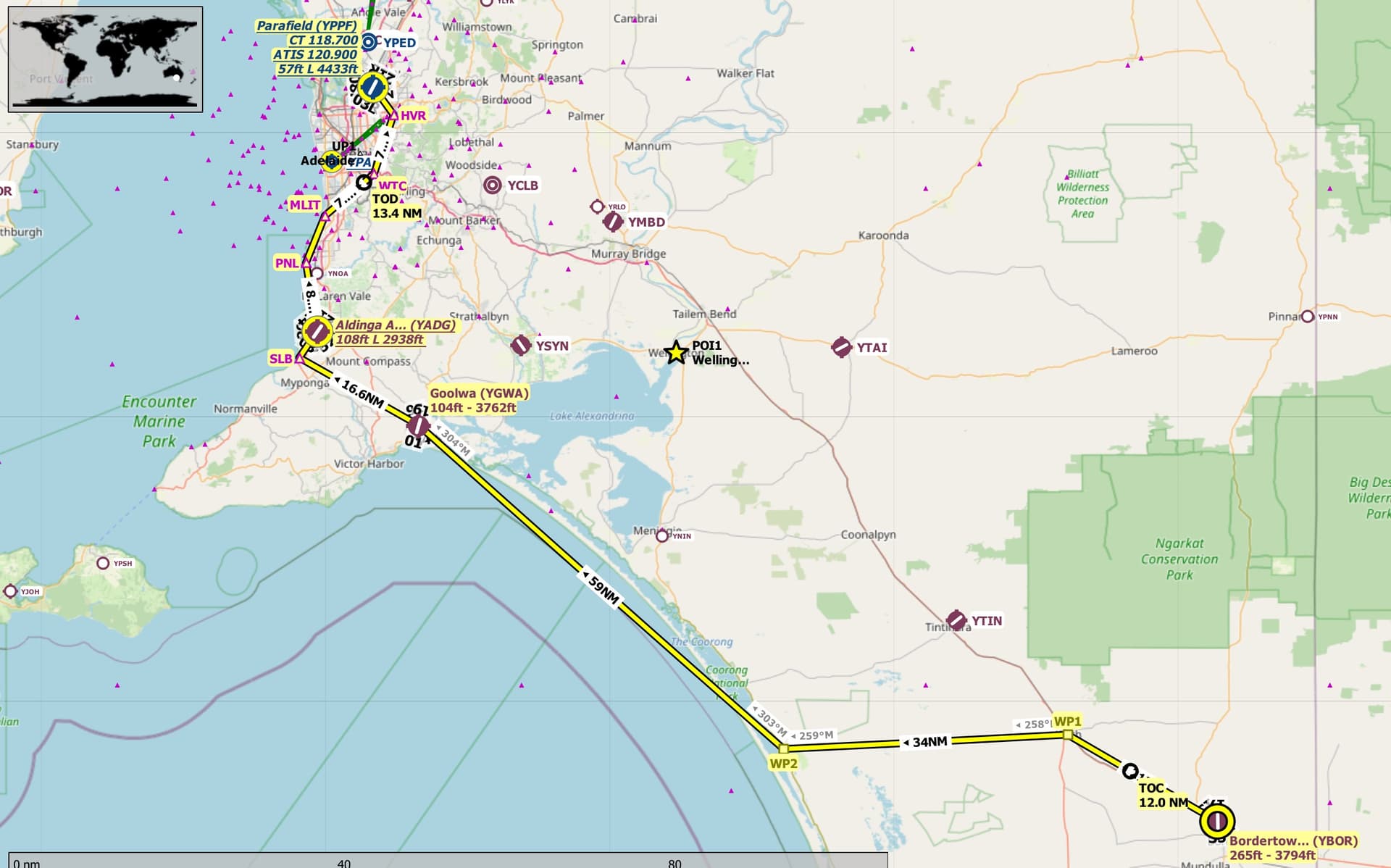 Aussie Group Flights Team: VATSIM VFR: Bordertown to Parafield