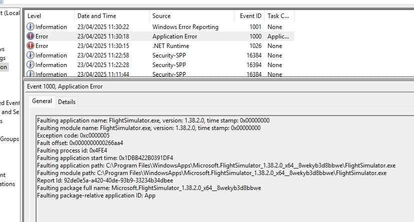 MSFS2020 CTD area ESGF - Page 2 - Crashes (CTDs) - Microsoft Flight ...