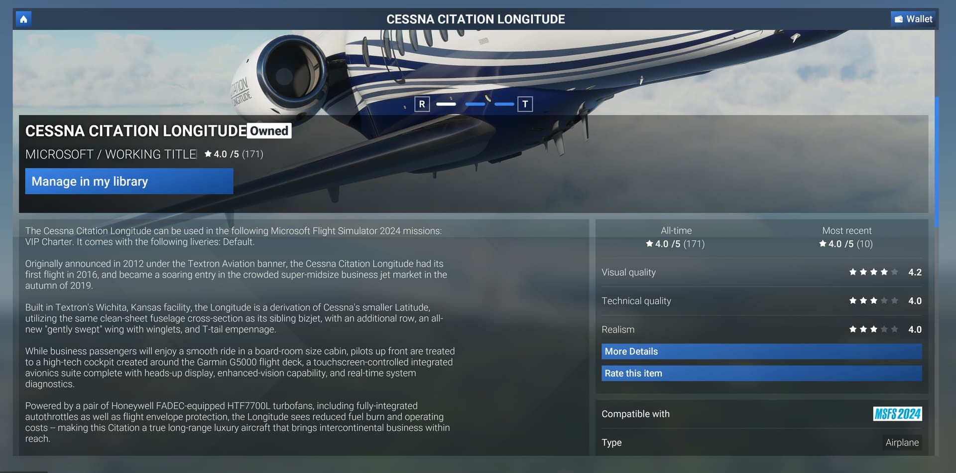 [MSFS2024] Cessna Citation Longitude - Page 15 - Polls & Feedback ...