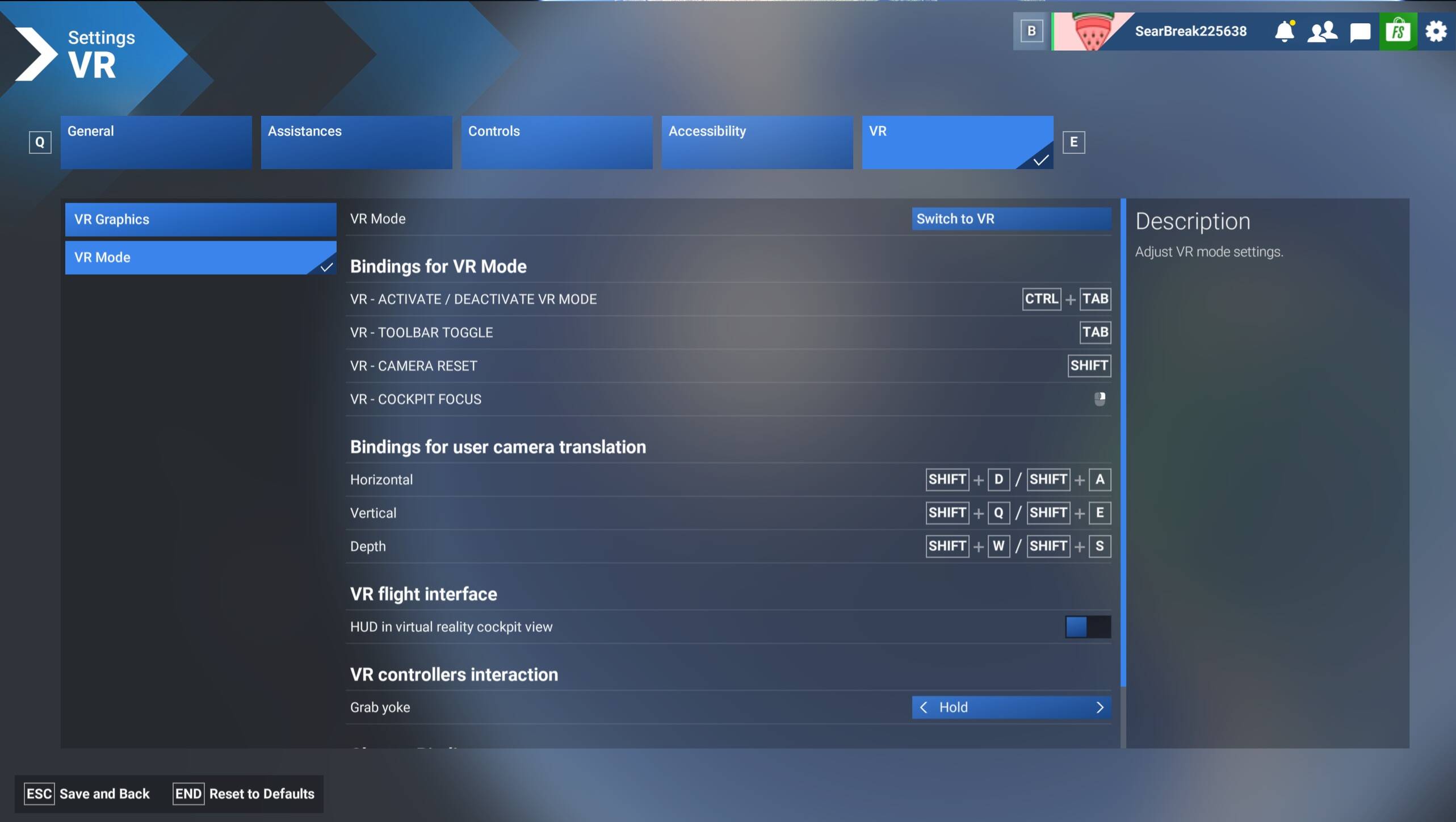 Still can't use CTRL+TAB or even a joystick button to toggle VR mode ...