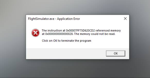 MSFS Application Error - memory could not be read - #1559 by ...