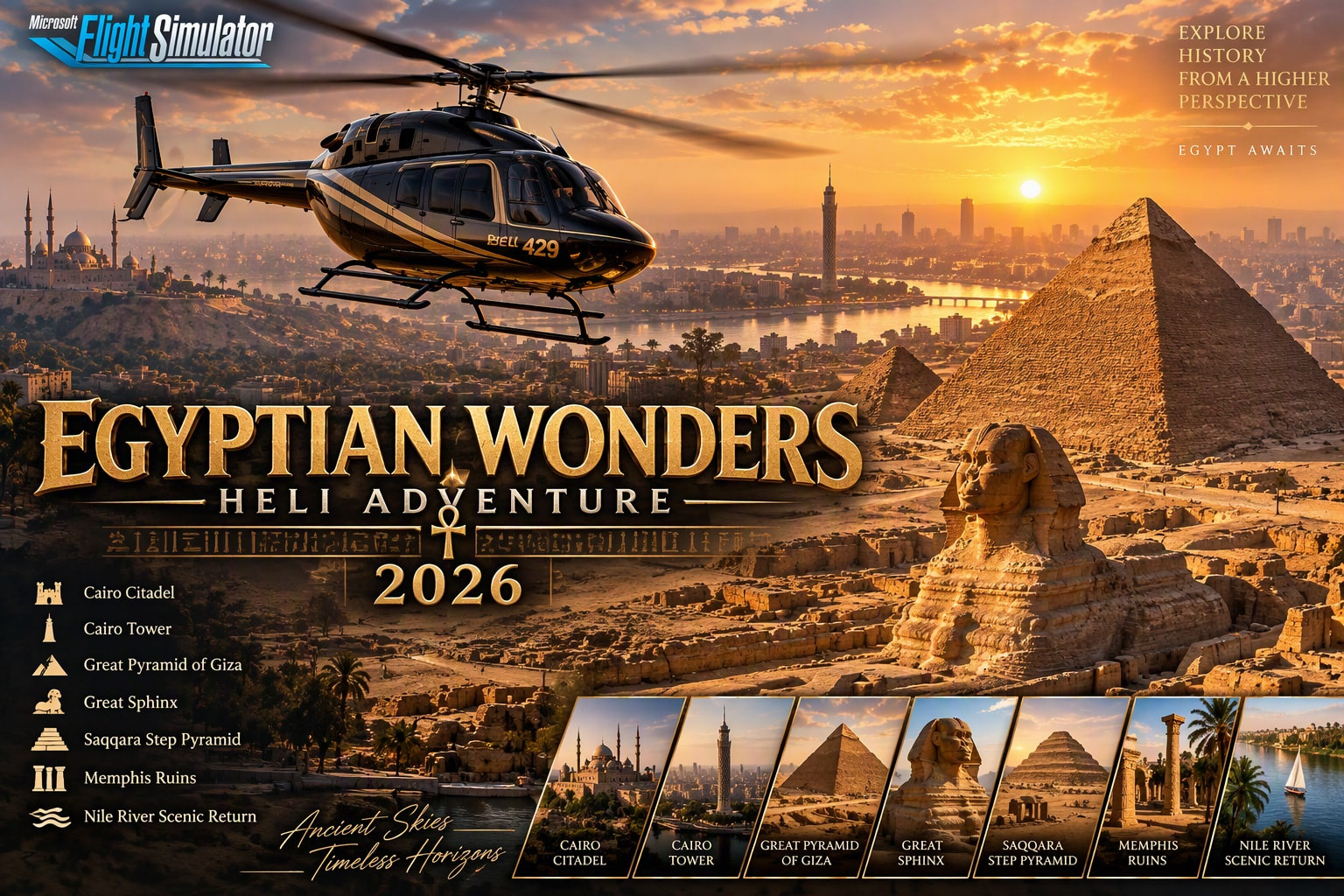 Aussie Group Flights Team - GA Sunday: Egyptian Wonders Heli Adventure ...
