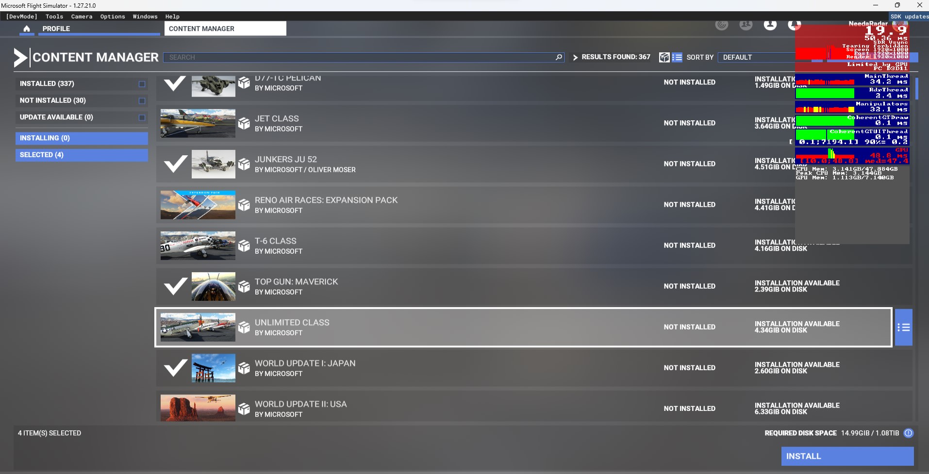 Manipulators increase in latency and FPS decrease at High Altitudes ...